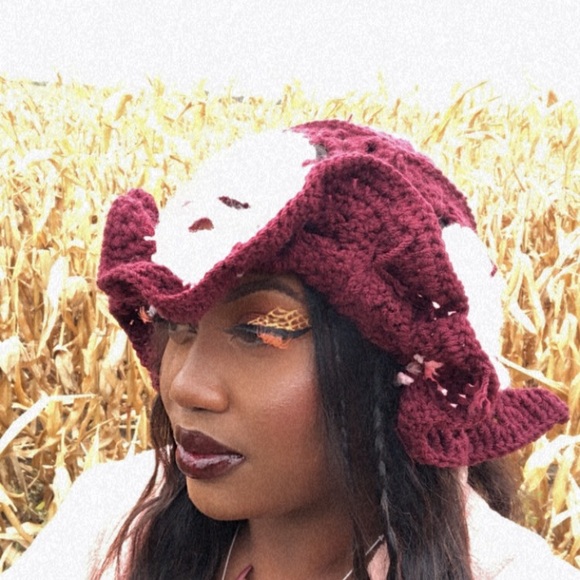 Skull Bucket Hat Granny Square Crochet Halloween themed - Picture 3 of 4